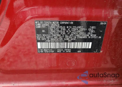 2010 Toyota Rav4 from USA, damaged, VIN JTMBF4DV7A5018410